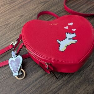 RADLEY LONDON Red Heart Crossbody Bag with Dog Design